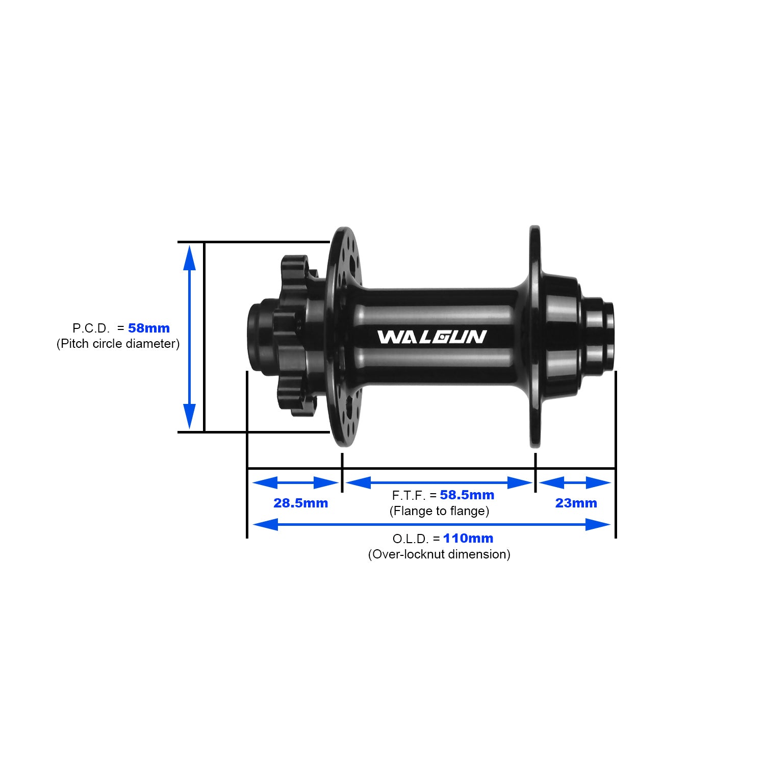 WALGUN M1F Front bike hub boost thru axle 15-110mm