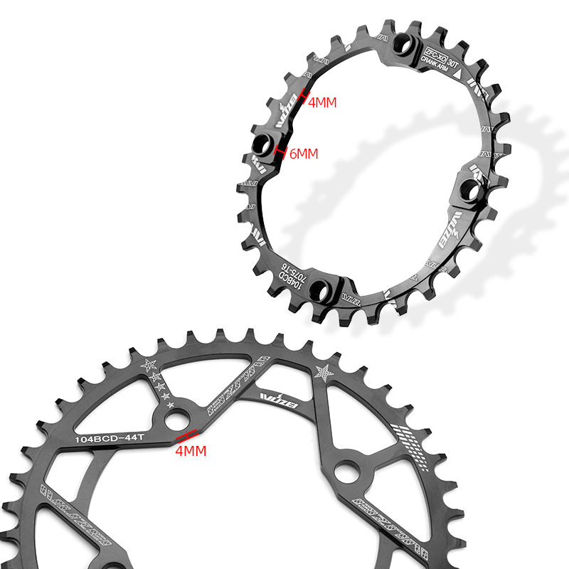 WUZEI narrow wide MTB mountain bike chainring 104BCD