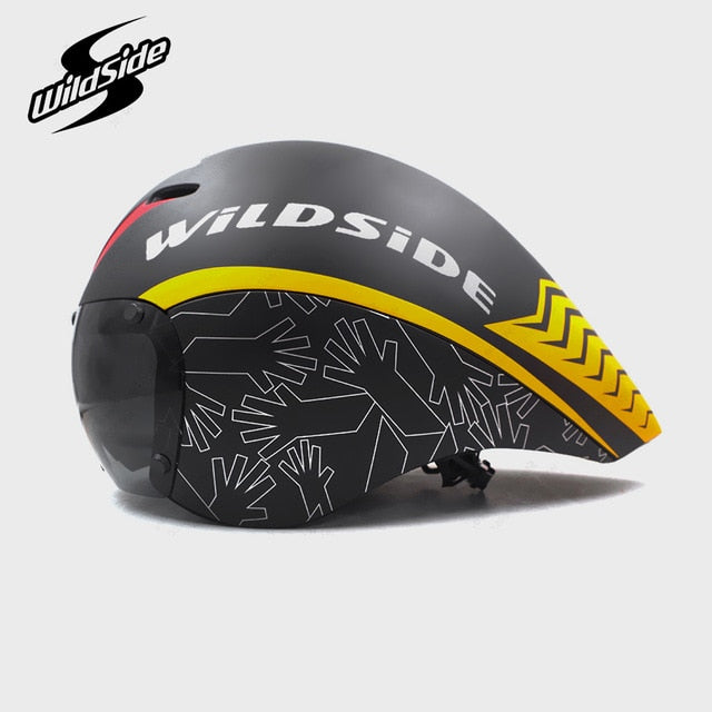 Wildside Tt Timetrial Tri Triathlon Aero Cycling Helmet With Lens Visor