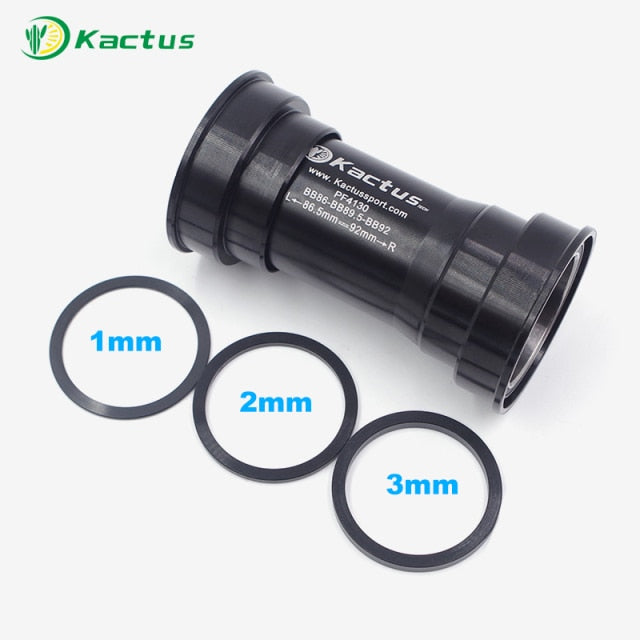 KACTUS TECH BB86 / BB92 Ceramic Bearing Press Fit Bike Bottom Bracket PF41 BB for 30mm Bicycle Crankset - Black / Red