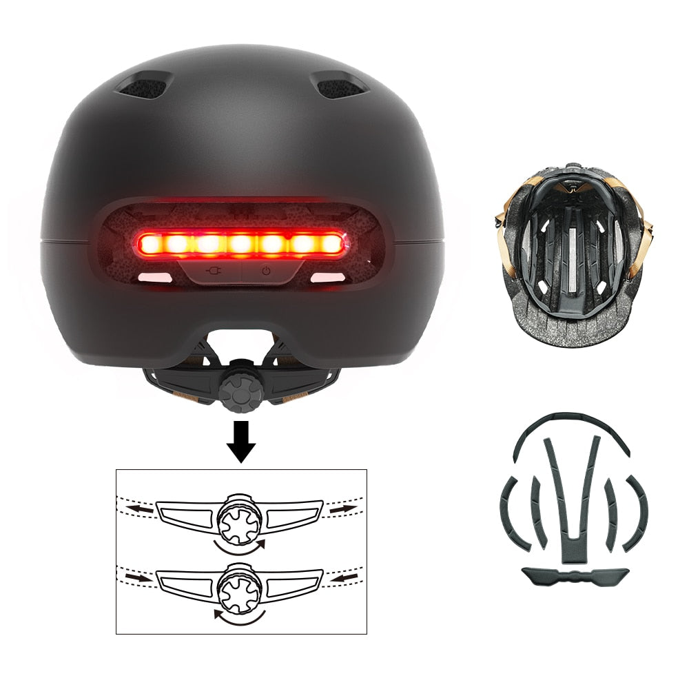 Smart4u SH50 urban cycling helmet with tail light-black/white/pink/blue