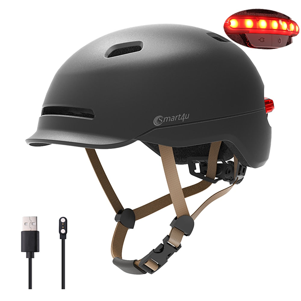Smart4u SH50 urban cycling helmet with tail light-black/white/pink/blue