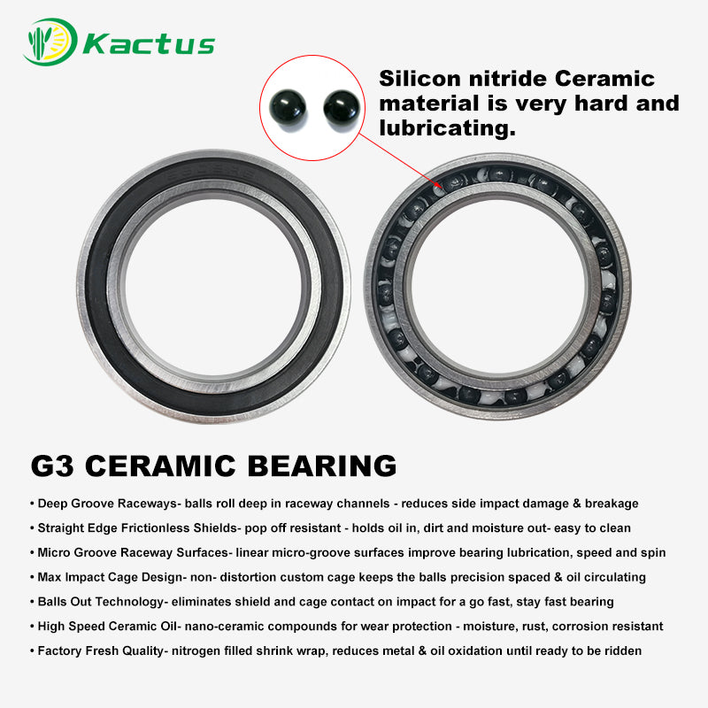 KACTUS TECH PF30 Ceramic Bearing Press Fit Bike Bottom Bracket BB for 30mm Bicycle Crankset - Black / Red