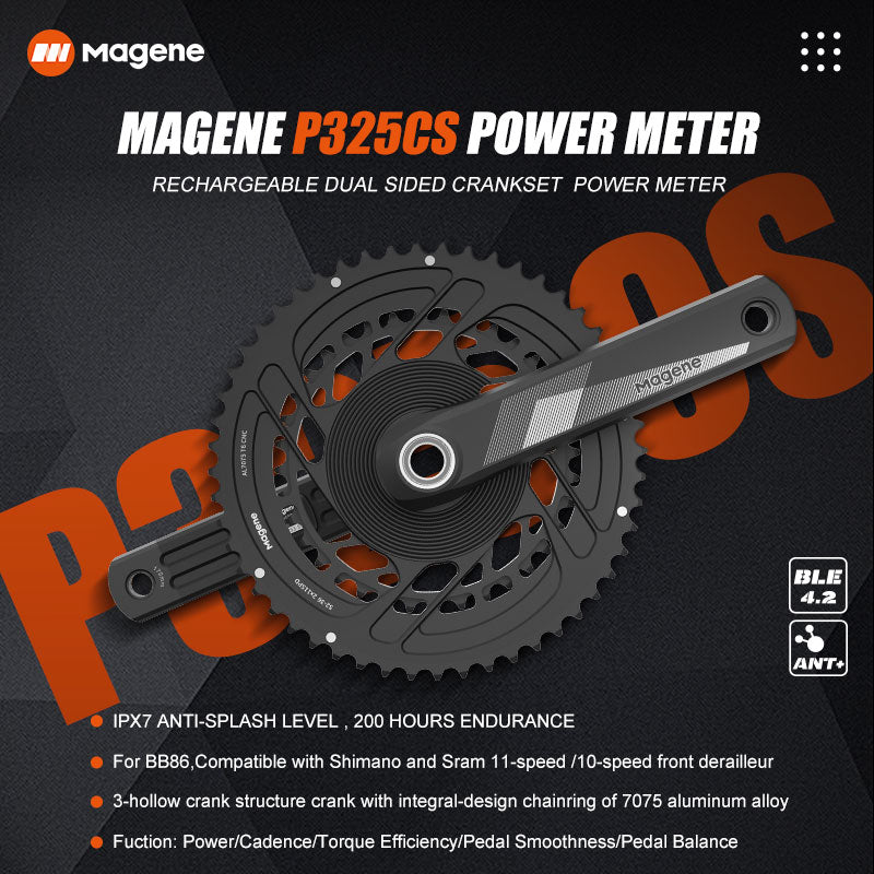 Magene P325 CS Road Bike Dual-Side Crank Power Meter Crankset
