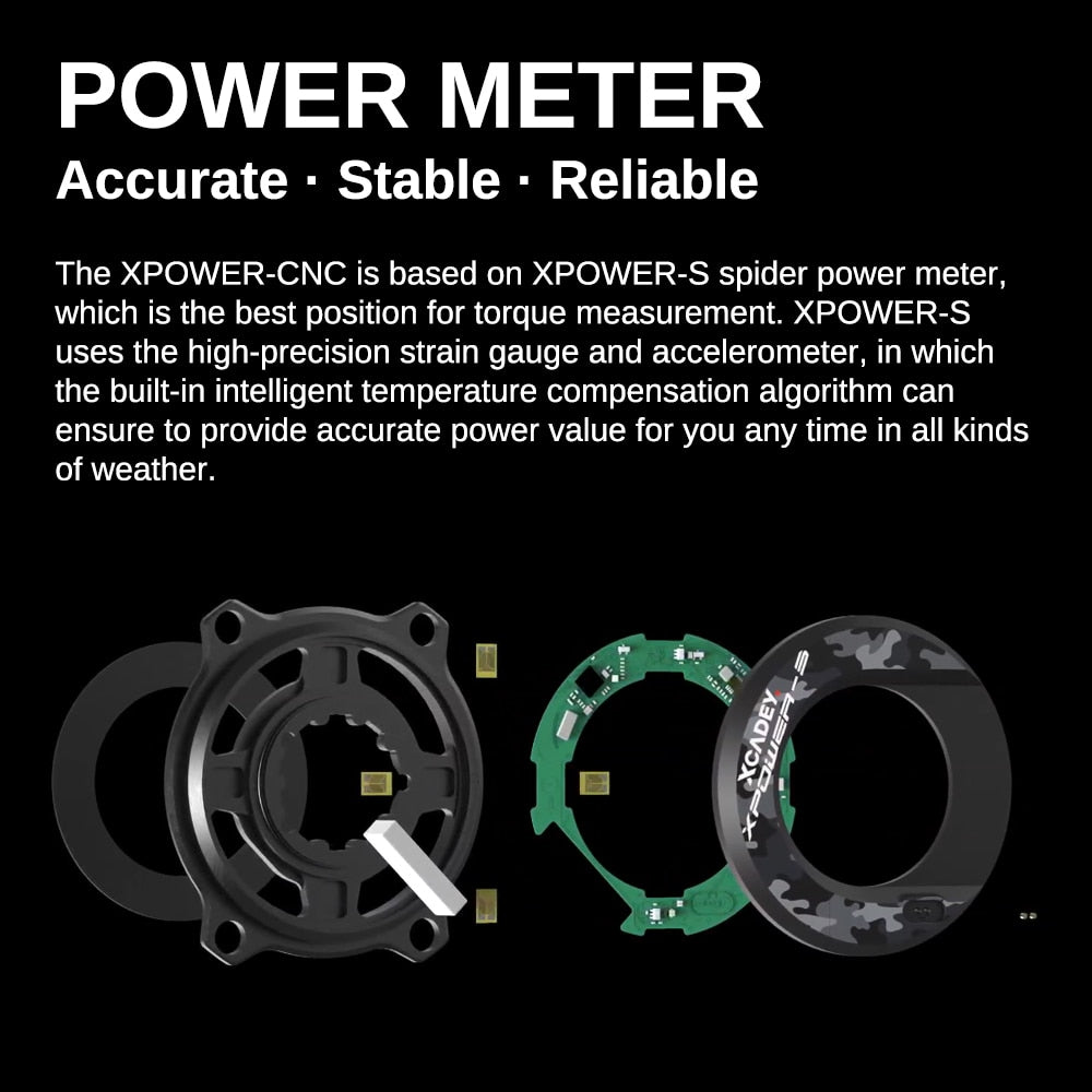 XCADEY XPOWER Spider Power Meter Bicycle Crankset for Road Bike