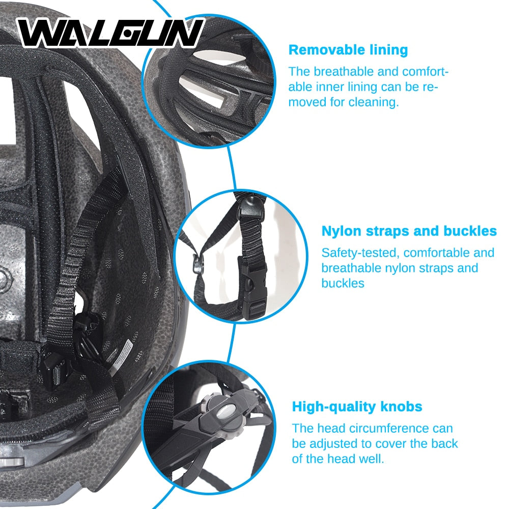 WALGUN WG374 Aero cycling helmet road bike with Sun visor lens