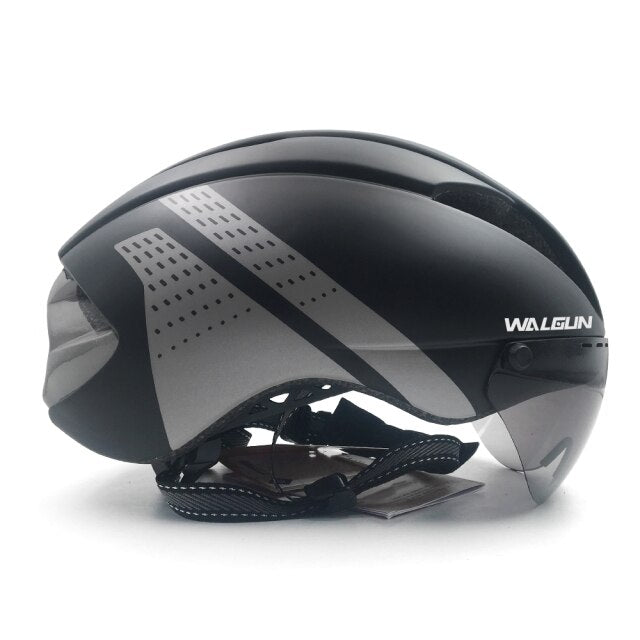 WALGUN WG374 Aero cycling helmet road bike with Sun visor lens
