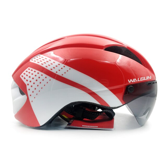 WALGUN WG374 Aero cycling helmet road bike with Sun visor lens
