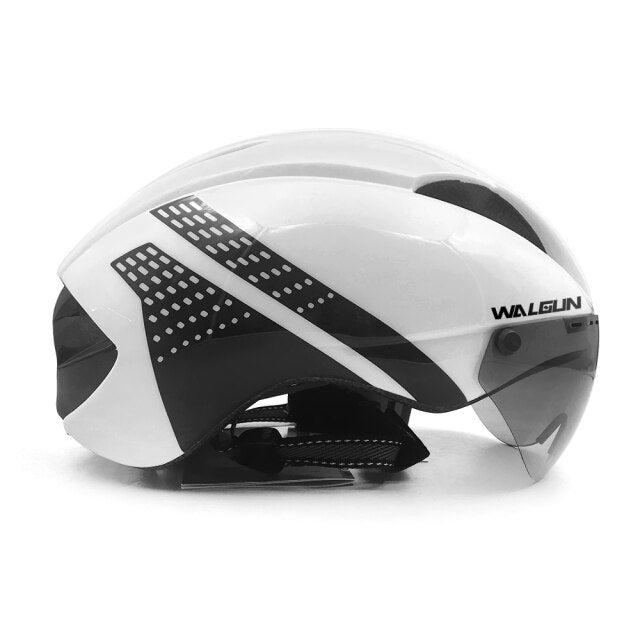 WALGUN WG374 Aero cycling helmet road bike with Sun visor lens