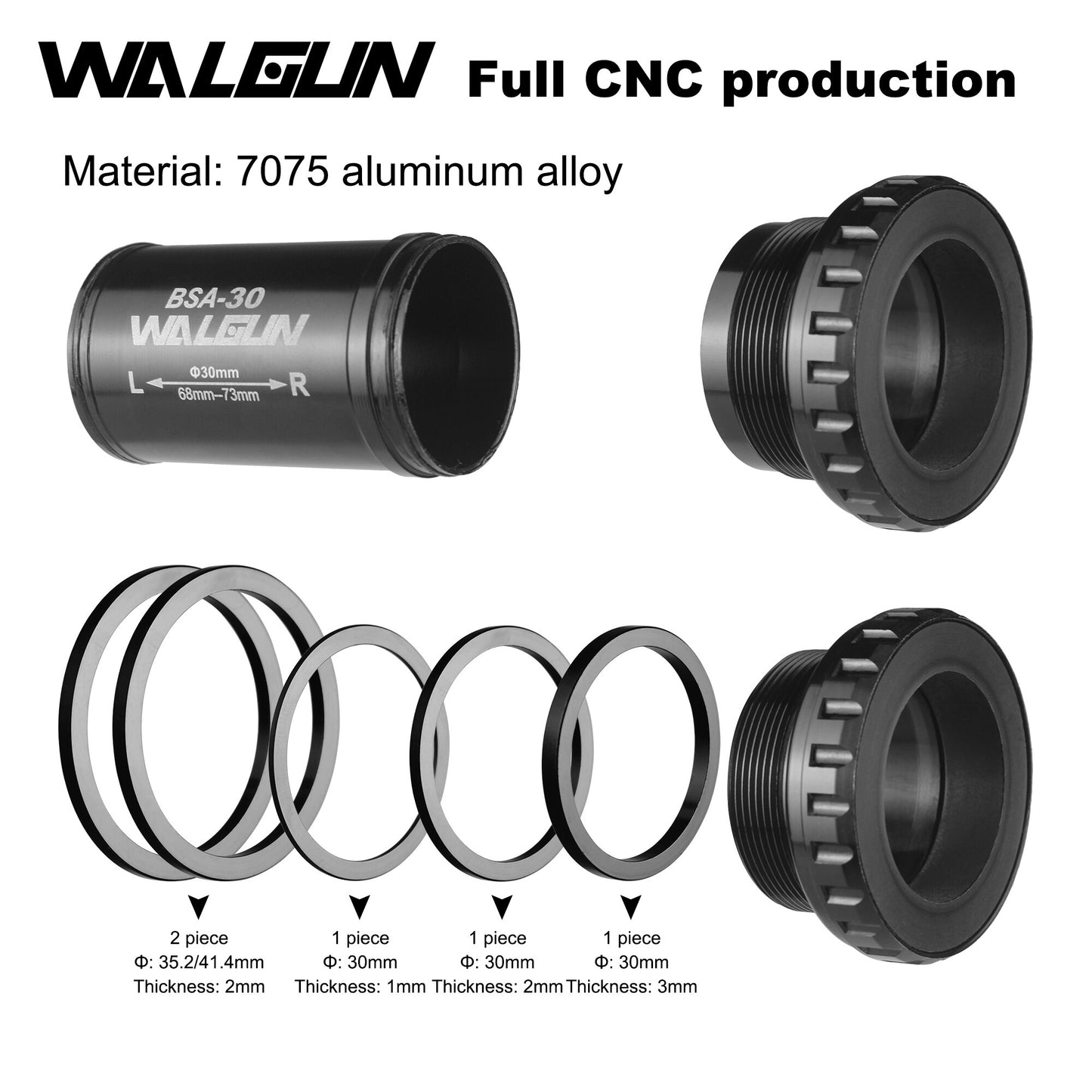 WALGUN Threaded BSA 30mm Ceramic bike Bottom Brackets