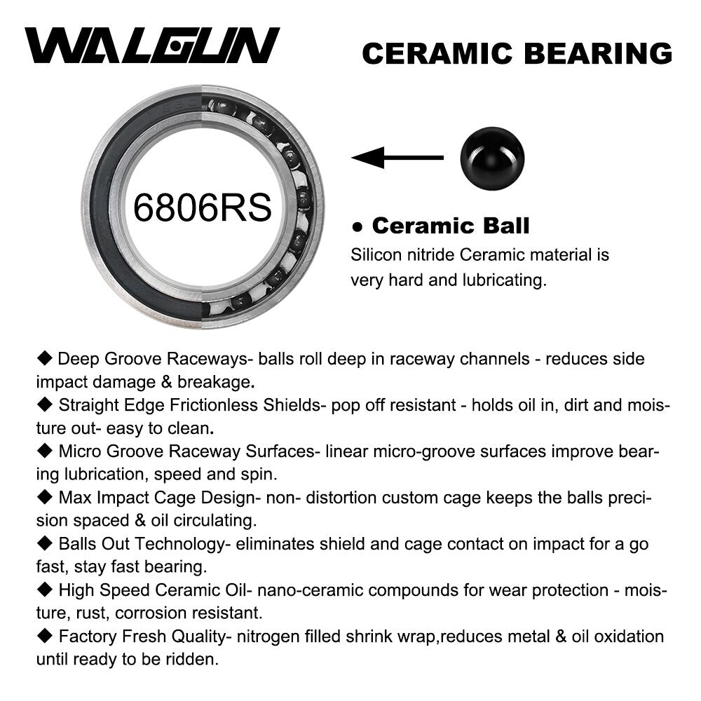 WALGUN Threaded BSA 30mm Ceramic bike Bottom Brackets
