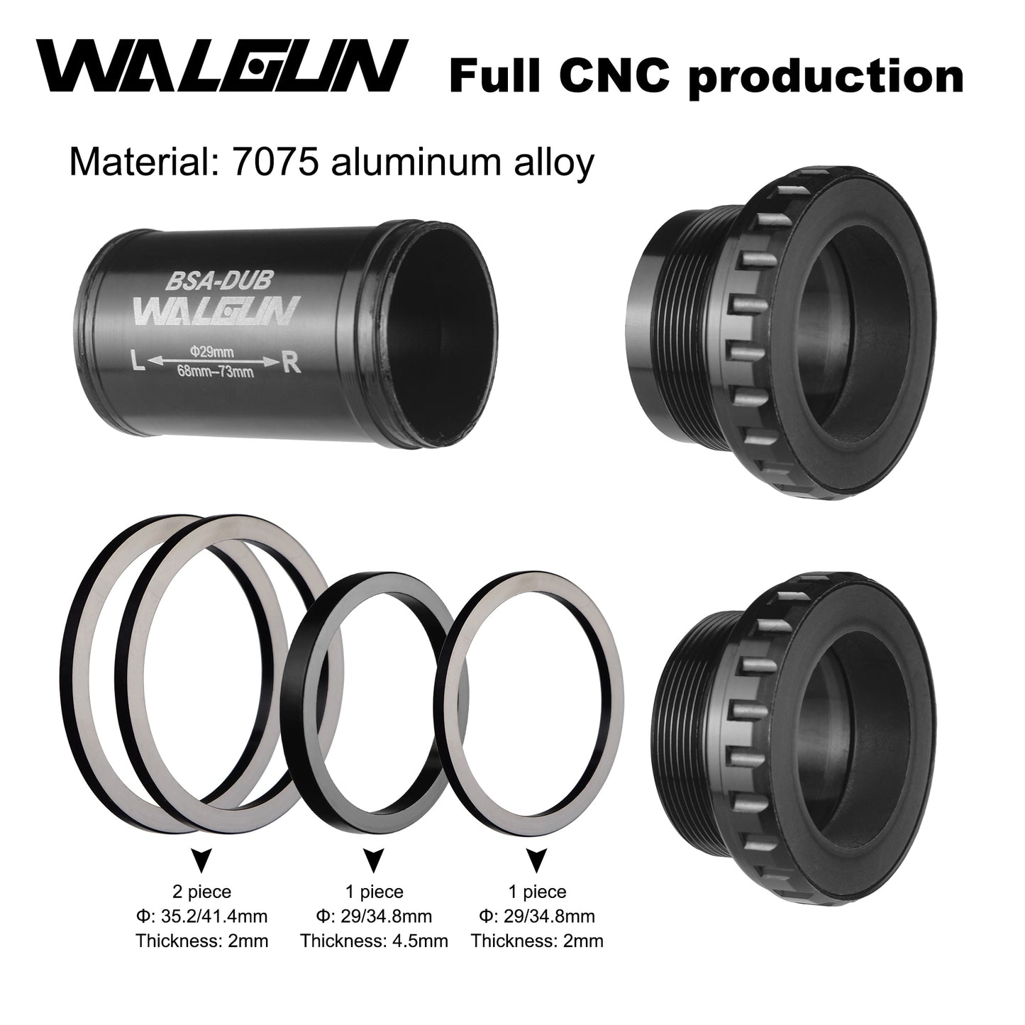 WALGUN Threaded BSA DUB 29mm Ceramic bike Bottom Brackets
