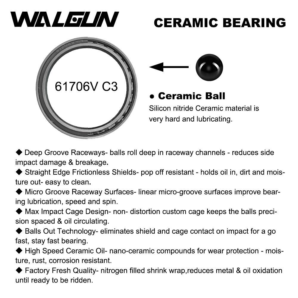 WALGUN PF4130 BB86 BB92 Press Fit Ceramic bike Bottom Brackets