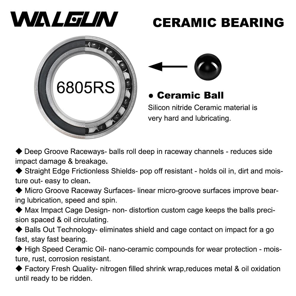 WALGUN PF4124 BB86 BB92 Press Fit Ceramic Bottom Brackets