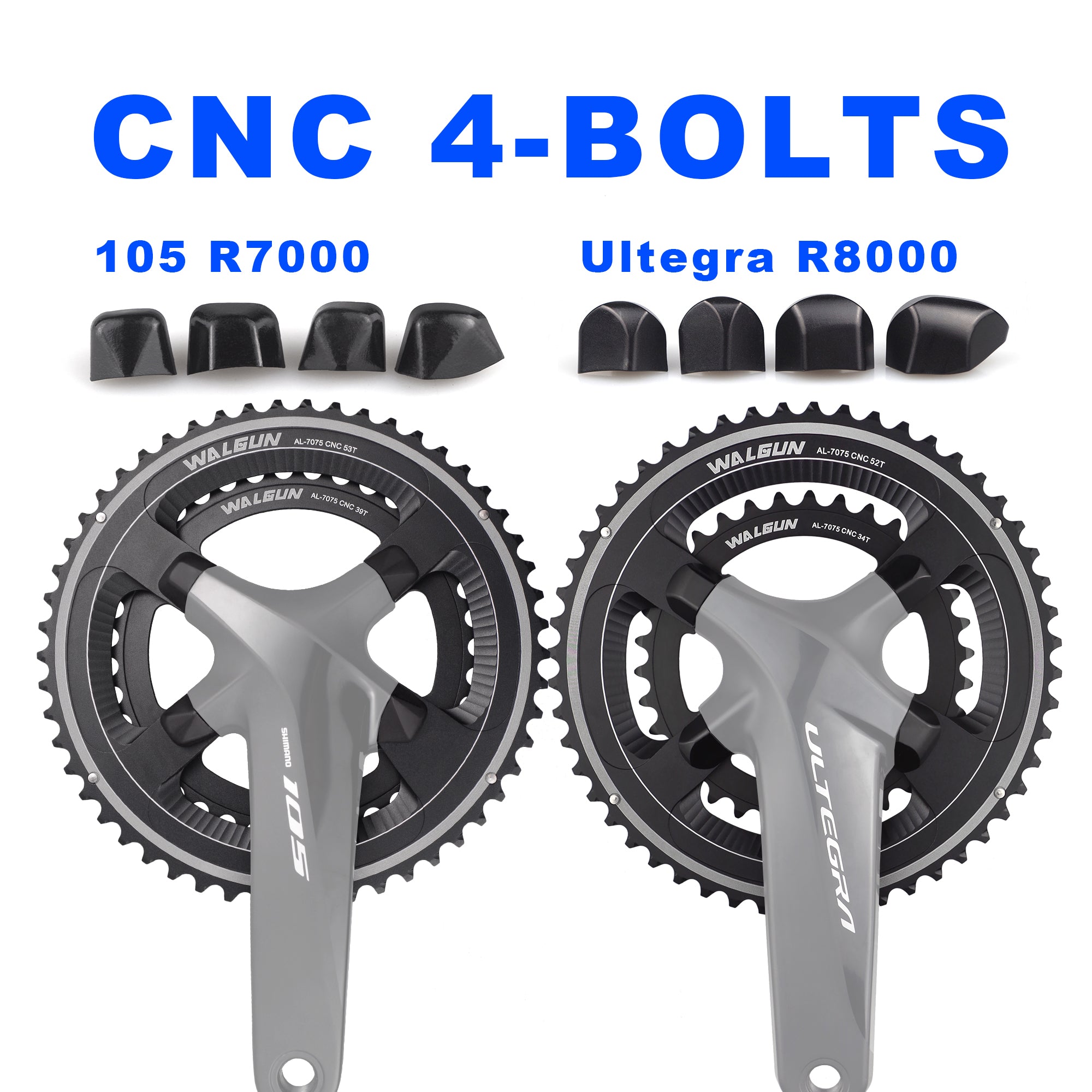 WALGUN Double Road Bike Chainring 50T-34T 52T-36T 53T-39T for Shimano Dura Ace R9100 Ultegra R8000 105 R7000