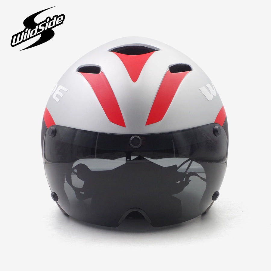 Wildside Tt Timetrial Tri Triathlon Aero Cycling Helmet With Lens Visor