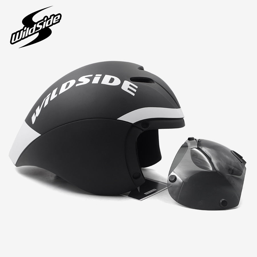 Wildside Tt Timetrial Tri Triathlon Aero Cycling Helmet With Lens Visor