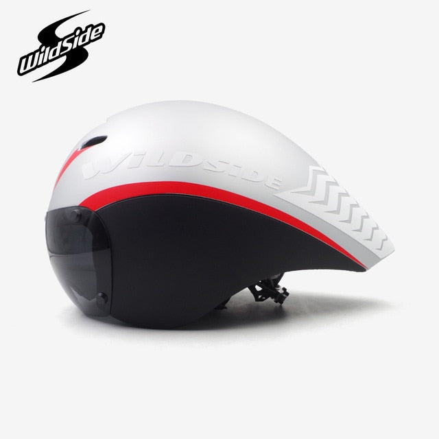 Wildside Tt Timetrial Tri Triathlon Aero Cycling Helmet With Lens Visor