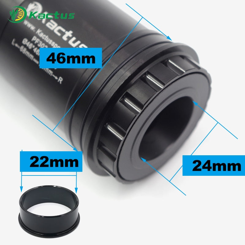 KACTUS TECH PF30 Ceramic Bearing Press Fit Bike Bottom Bracket BB for 22mm 24mm Bicycle Crankset