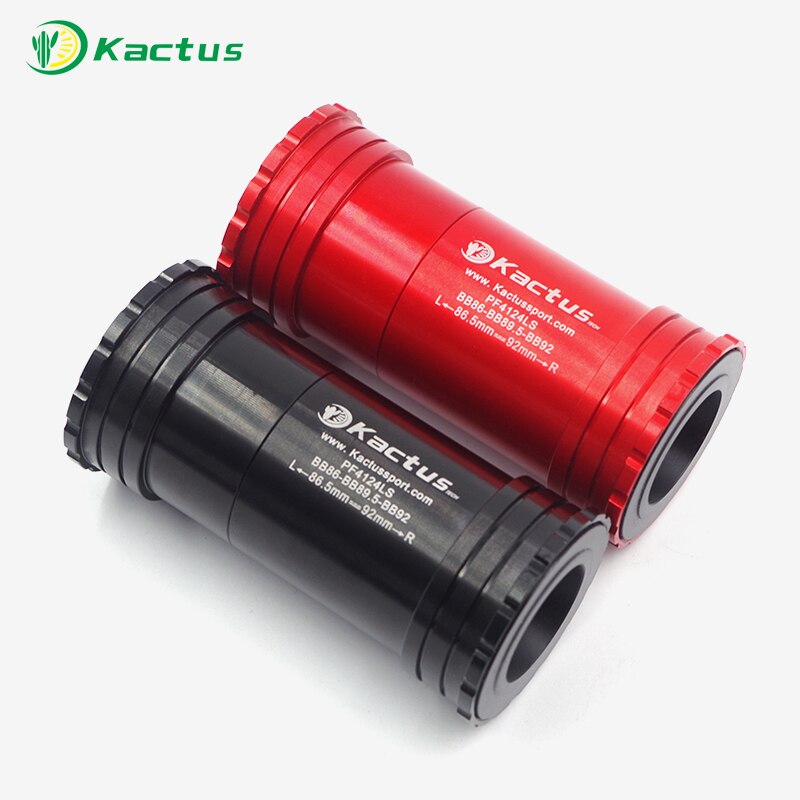KACTUS TECH BB86 / BB92 Ceramic Bearing Press Fit Bike Bottom Bracket PF4124LS BB for 22mm 24mm Bicycle Crankset - Black / Red