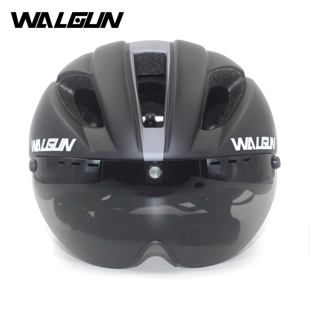 WALGUN WG374 Aero cycling helmet road bike with Sun visor lens
