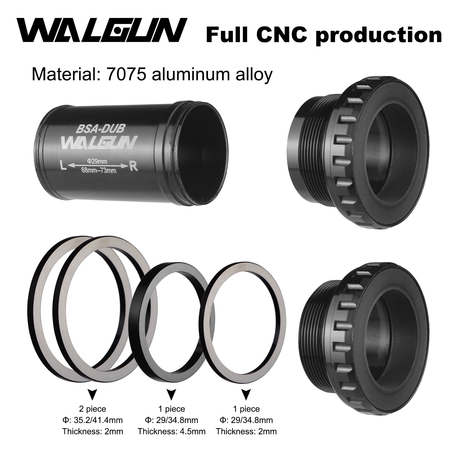 WALGUN Threaded BSA DUB 29mm Ceramic bike Bottom Brackets
